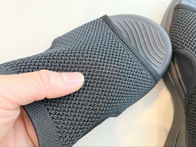 【GLOBAL WORK らくっションフィットサンダル】丁寧に編まれたニットが足にフィット！通気性が良いのでムレ防止にも◎