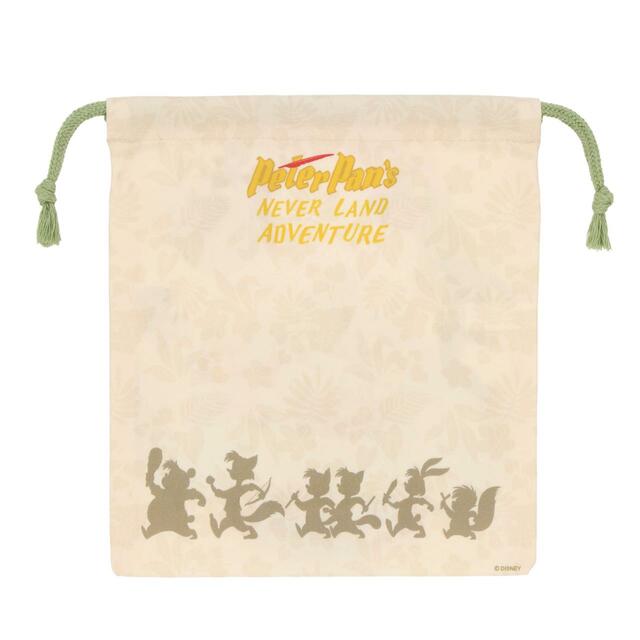 きんちゃく 850円｜「ピーターパンのネバーランドアドベンチャー」をテーマにしたグッズ｜東京ディズニーシー新テーマポート「ファンタジースプリングス」｜販売店舗：東京ディズニーシー「エンポーリオ」｜発売日：2024年5月28日（火）