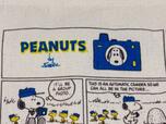 アウトドアで写真撮影を楽しむスヌーピーたちの姿を描いたPEANUTSのコミックデザイン！