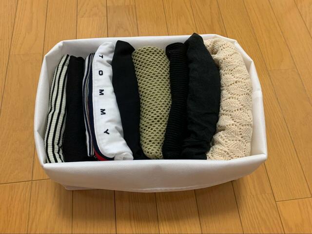 【セリア 整理収納仕切りケース フリーサイズ】トップスやボトムスの収納に◎