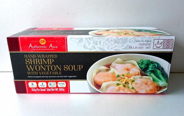 【CPF JAPAN　海老ワンタンスープ　900g（150g×6個）　1498円】水を注ぎ、レンジでチンするだけで食べられる