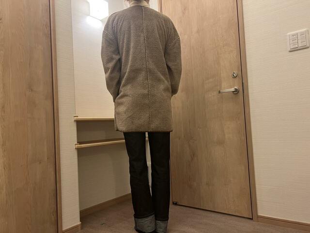 【ワークマン　防風ベロアシャギーロング】お尻もすっぽり隠れる丈感です