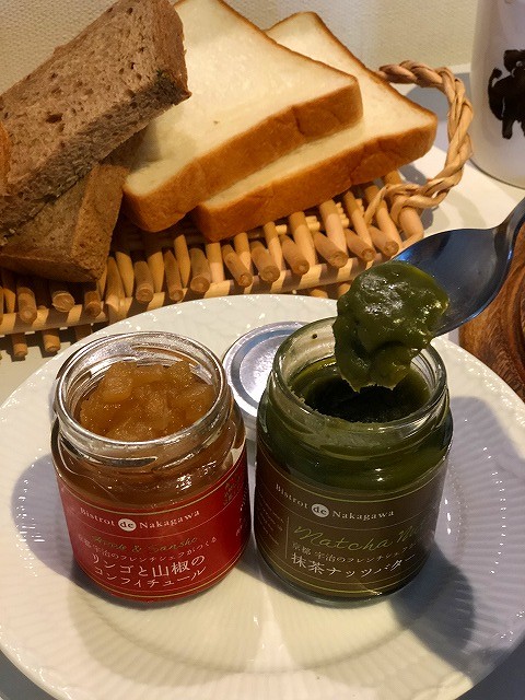 りんごと山椒のコンフィチュール756円抹茶ナッツバター972円