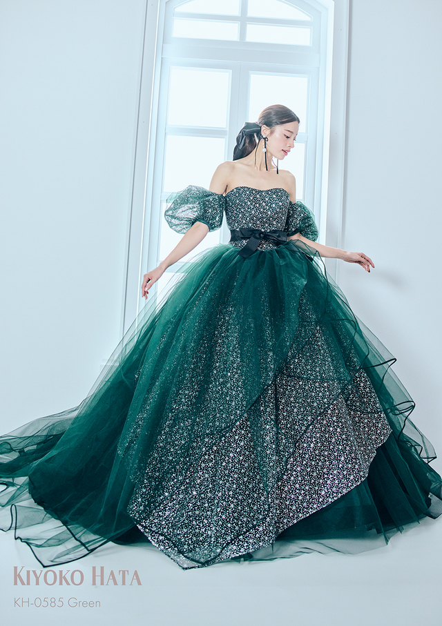 【クラウディア】KIYOKO HATA（キヨコハタ）新作ウェディングドレス｜KH-0585_Green