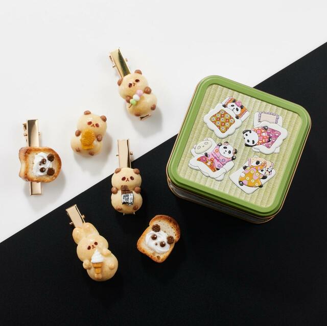 「ハンドメイドのミニチュア作品」＜【ミニチュアパンのチャーム付き『パンダのお家缶』】