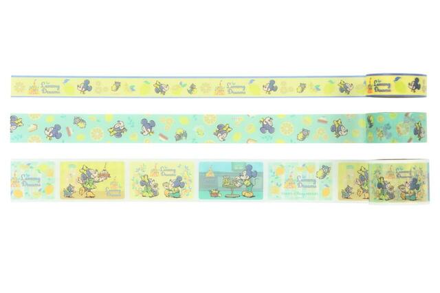 マスキングテープセット 1,000円｜東京ディズニーリゾート レモン柄グッズ｜販売店舗：東京ディズニーランド「ホームストア」、東京ディズニーシー「ヴィラ・ドナルド・ホームショップ」｜発売日：2025年4月24日（木）
