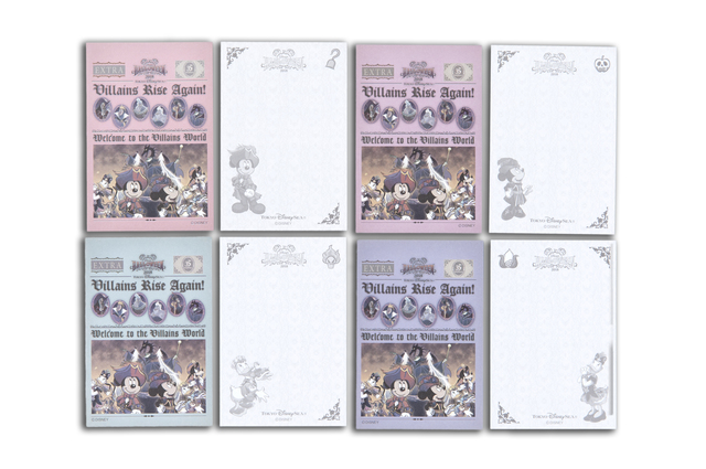 メモセット 900円｜4種類各1絵柄 1個のサイズ：縦約9×横約6cm｜東京ディズニーシー「ディズニー・ハロウィーン」2018