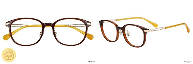 【Zoff×ちいかわ 第3弾】うさぎモデル／万能なブラウンのウェリントン型　税込12,200円（セットレンズ代込）