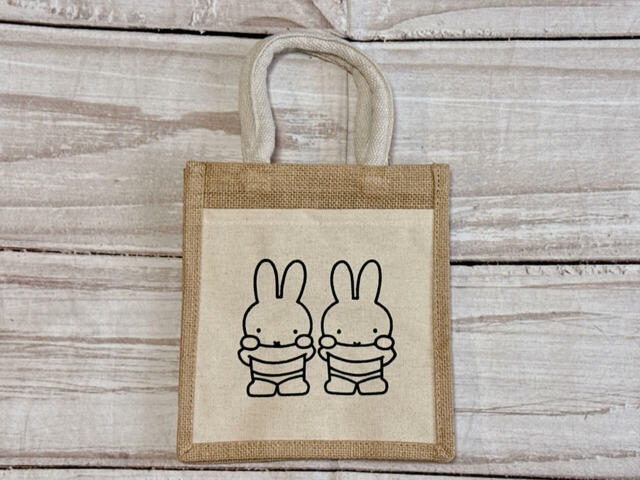 ポケット付きジュートバッグ A6（ミッフィー）／税込493円