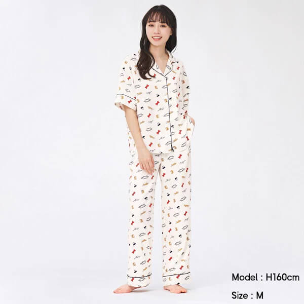 【GU】サテンパジャマ(半袖&ロングパンツ) Detective Conan／¥2,990