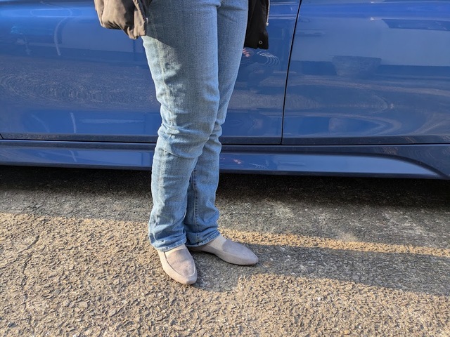 【GLOBAL WORK　らくっション踏めるバブーシュ】ジーンズと合わせてもすっきりした印象に決まります♪