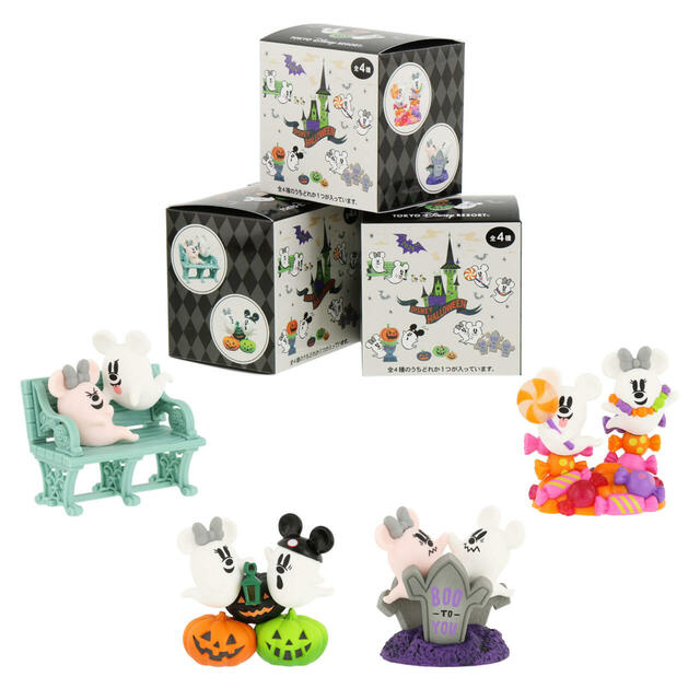 ミニチュアフィギュアコレクション 1,500円｜東京ディズニーリゾート「ディズニー・ハロウィーン」スペシャルグッズ｜販売店舗：東京ディズニーランド「ディズニー＆カンパニー」、東京ディズニーシー「スリーピーホエール・ショップ」｜発売日：2024年9月19日（木）