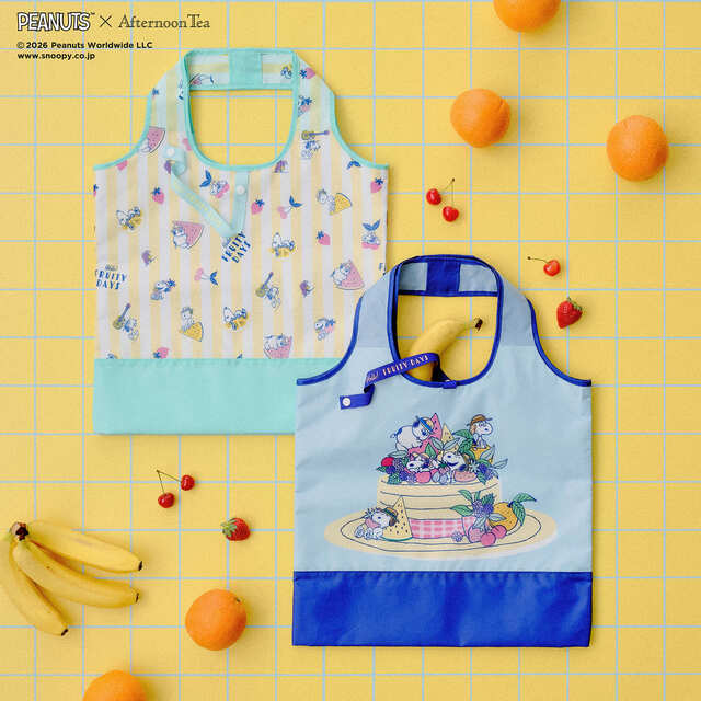 【PEANUTS×Afternoon Tea】保冷バッグ 各¥3,850/爽やかなブルーとイエローストライプの2種類から選べる保冷バッグ