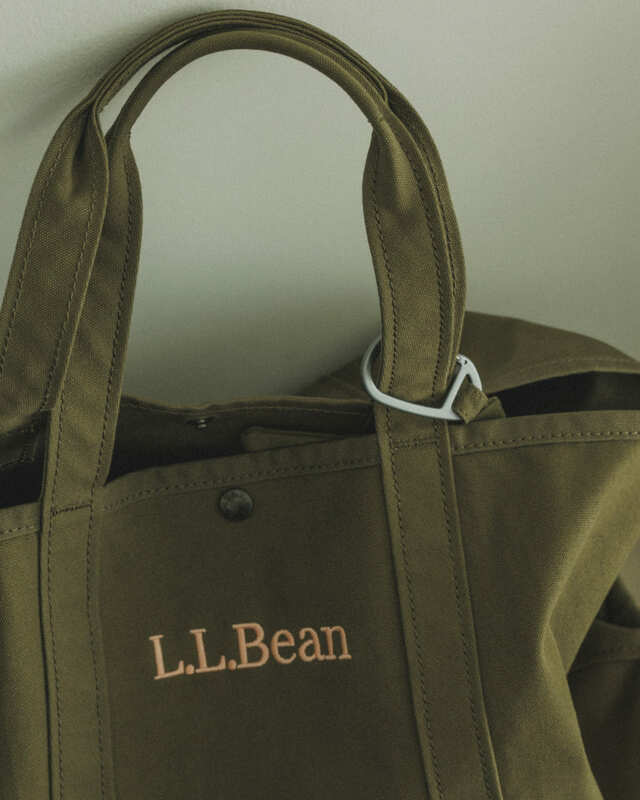 【L.L.Bean for SALON「グローサリー・トート＆チャームポーチ」】ユニセックスでも使えるカーキ