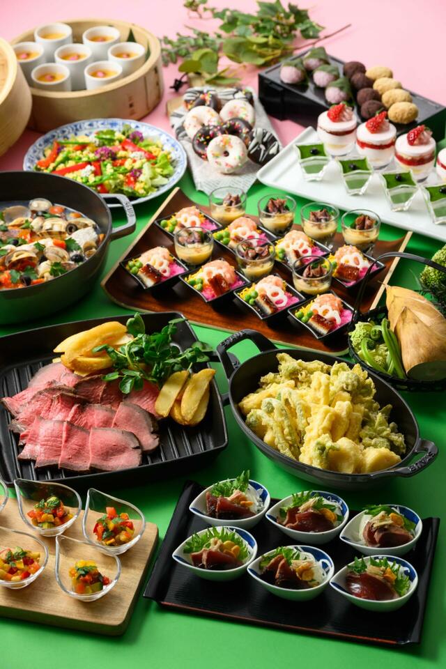 「春のディナーバイキング」＜期間：2026年3月20日～5月10日＞【ローストビーフや天ぷらなど50種の食べ放題に約30種類の飲み放題付き！奈良ロイヤルホテルで「春のディナーバイキング」開催！】