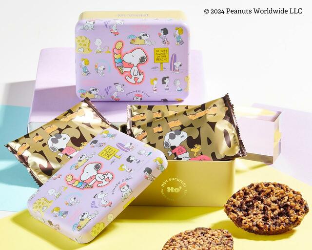 「東京ラスク×PEANUTS ベイクドカカオラスク缶」＜¥1,404(税込)＞「【東京ラスク×PEANUTSのコラボ第2弾商品が登場】