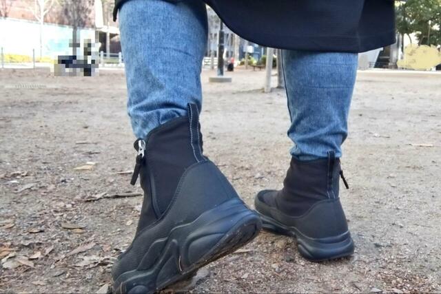 【ワークマン レディースサイドファスナー防水ブーツ】履き慣れたスニーカーと変わらない感覚！1万歩以上歩いても足の痛みや疲れは感じませんでした