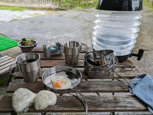 【ダイソーのキャンプグッズ】簡単な朝食でもキャンプグッズで作るだけで楽しい！