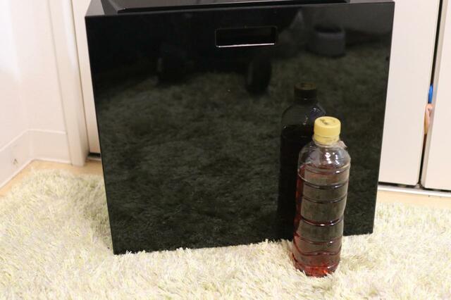 【山崎実業(Yamazaki)トラッシュカン ワイド ブラック】高さは33cm