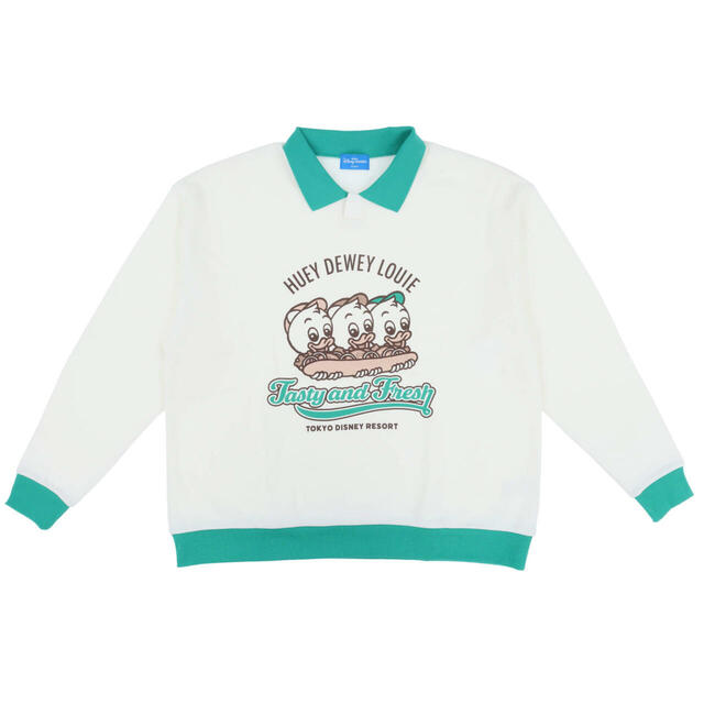 トレーナー 4,200円｜東京ディズニーリゾート ヒューイ・デューイ・ルーイのアメリカンダイナー風グッズ｜販売店舗：東京ディズニーランド「ギャグファクトリー/ファイブ・アンド・ダイム」、東京ディズニーシー「スチームボート・ミッキーズ」｜発売日：2024年12月26日（木）