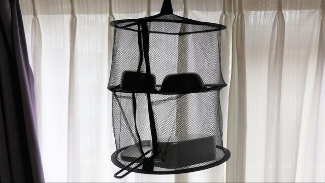 【セリア ドライネット2段】アウトドアで食器などを洗った後に乾かすためのアイテム