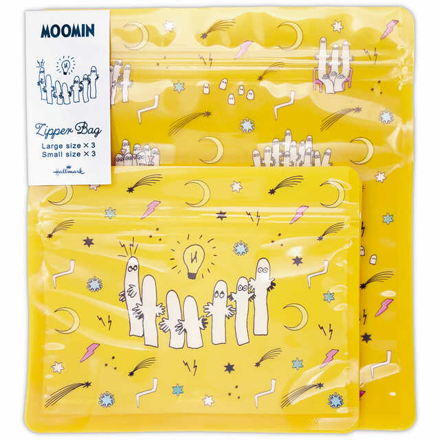 【ムーミン新作文具】「ジッパーバッグ」748円/カラフルなニョロニョロのデザインはなんだか元気をもらえそう