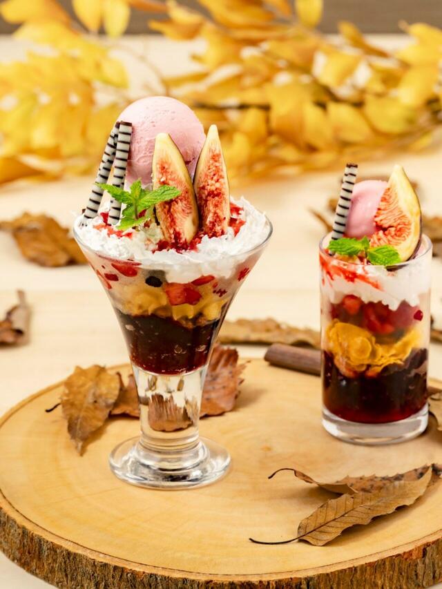 「いちじくパフェ」＜期間：2025年9月6日〜12月14日＞【【9/6～12/14】5種類の“秋色パフェ”を好きなだけ堪能♪福岡サンパレス ホテル＆ホールの「秋のパフェ食べ放題」】