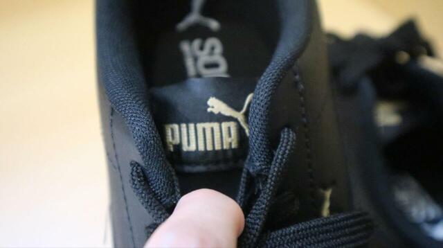 【PUMA（プーマ）チュリーノ FSL スニーカー】ベロのロゴはプリントでなく刺繍！ベロの薄さには賛否あるようですが、圧迫感が少ないため甲高タイプには合いそうです◎