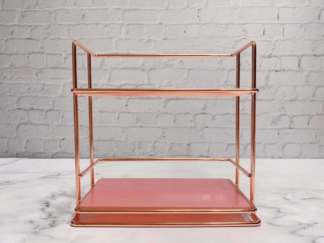 【Francfranc（フランフラン）】ワイヤーキッチンラック ガラス天板付 S コッパー／税込1,800円