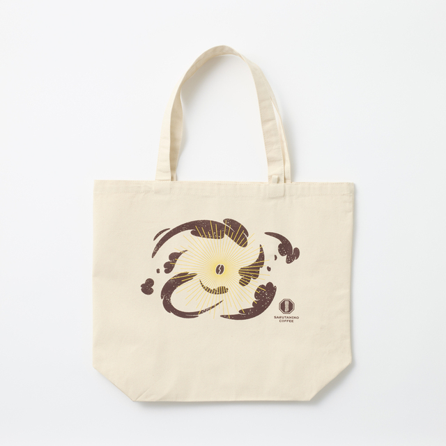 「猿田彦珈琲の恵比寿袋2025」豆から後光が降り注ぐ縁起のいいデザインのトートバッグ