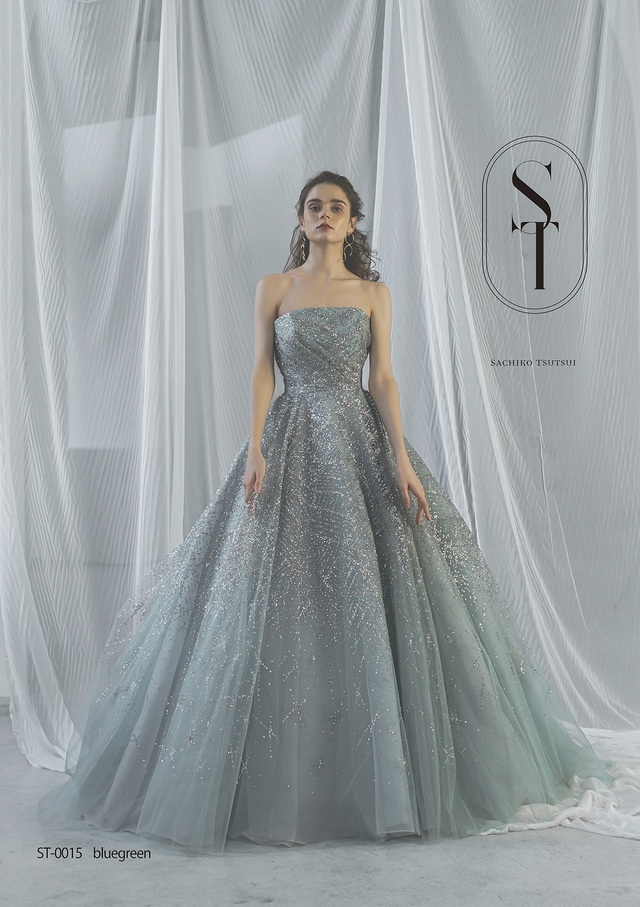 「ST」新作ウェディングドレス　ST-0015_BlueGreen