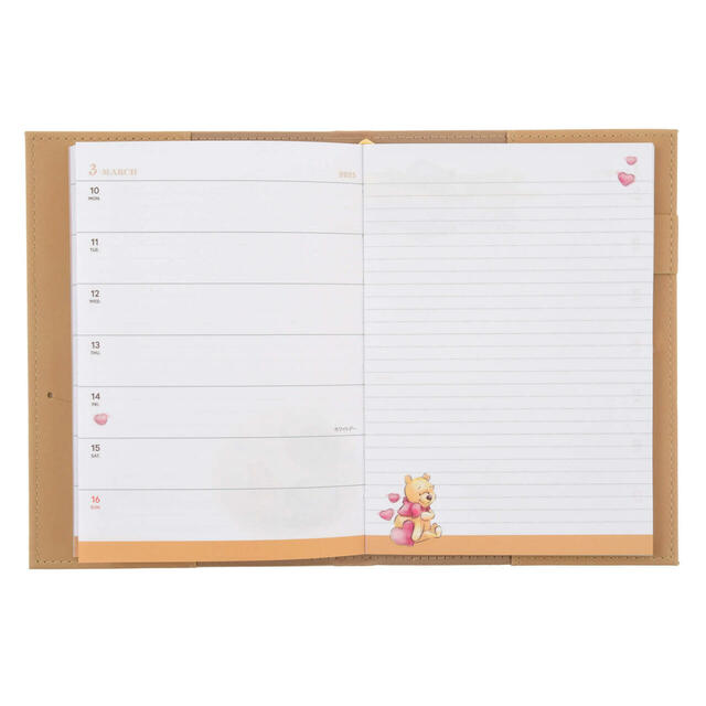 プー＆フレンズ 手帳・スケジュール帳 B6 型押し Calendar＆Organizer 2025 2,800円
