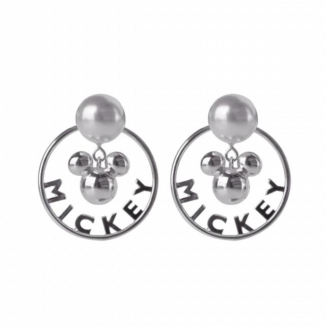 ミッキーマウス　パールポイントピアスSV