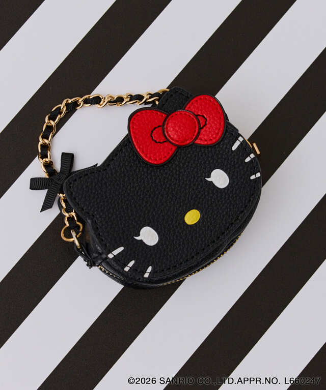 【ハローキティ×VIS】「フェイスポーチチャーム」¥2,990／デートの日におめかしした、くるんとまつ毛が印象的な「ハローキティ」のポーチ型チャーム