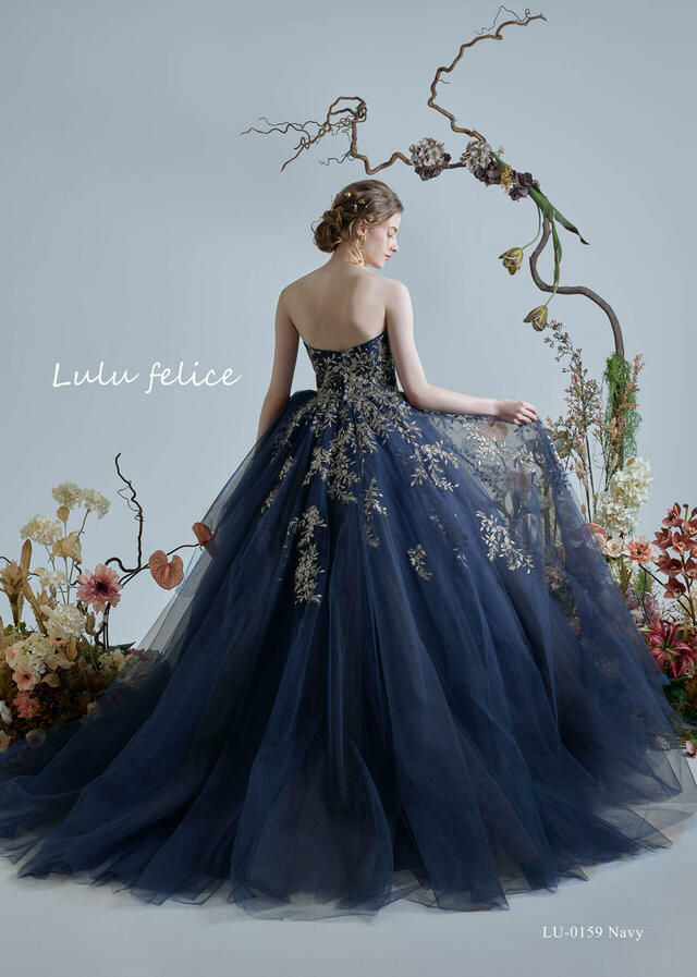 「Lulu felice（ルル・フェリーチェ）」新作ウェディングドレス　LU-0159_Navy