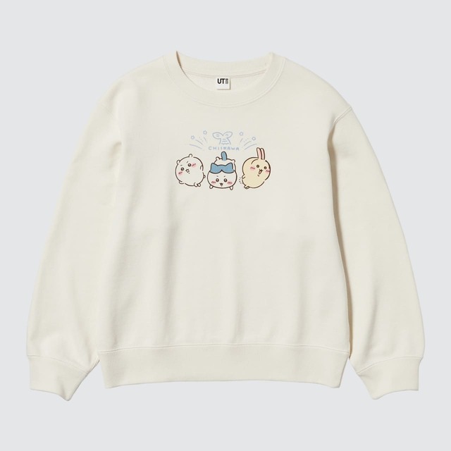 【ユニクロ×ちいかわ】「GIRLS ちいかわ スウェットシャツ」1,990円(100~160cm)