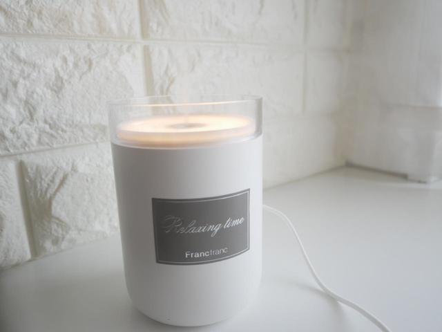 Francfranc（フランフラン）／ミニ　USB加湿器　キャンドル　ホワイト