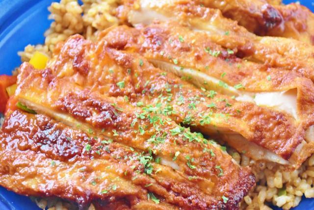 店内でグリルしたチキンは柔らか！