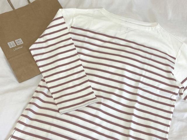 【ユニクロハルイロ　ボーダーオーバーサイズT】ボーダーデザインがオシャレ！
