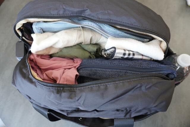 2泊3日分の荷物を入れたところ