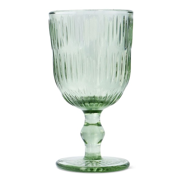 【フライングタイガー／ワイングラス 770円】心を落ち着かせてくれるグリーンカラー