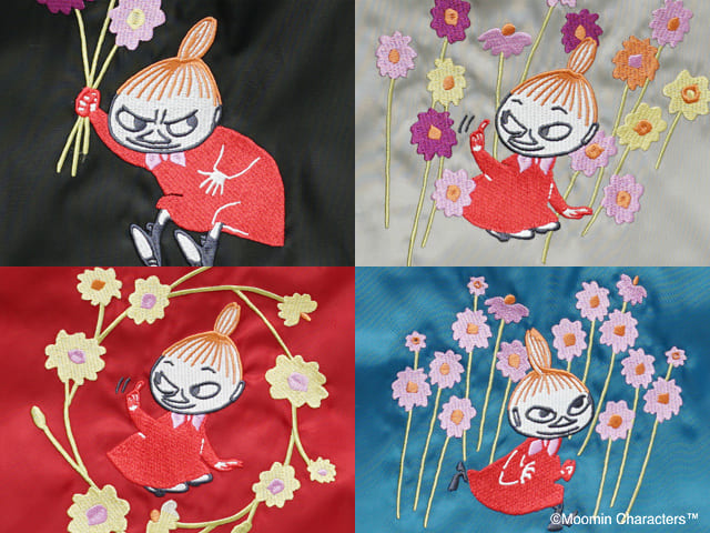 【リトルミイフェア】トートバッグはレッド、ベージュ、ブルー、ブラックで異なるリトルミイの刺繍