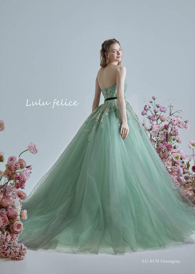「Lulu felice（ルル・フェリーチェ）」新作ウェディングドレス　LU-0158_Greengray
