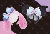 【USJ】「マイメロディ&クロミのハッピー・ハロウィーン・グリーティング」のコスチュームをイメージしたカチューシャ　各3,000円（税込み）