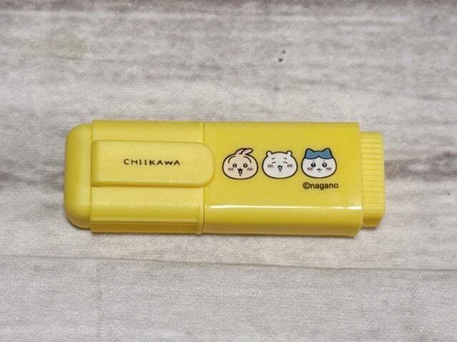 【ちいかわステショBOX ミニ蛍光ペン】ミニサイズの蛍光ペン。カラーは蛍光イエローです