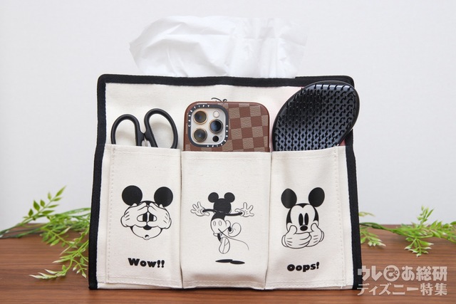 『SPRiNG 2021年7月号増刊』特別付録「ミッキーマウス デザイン6ポケット付きティッシュBOXケース」｜ポケットが大きくて雑貨が入る