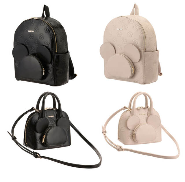 ミッキーマウスデザイン リュック 17,600円、ミッキーマウスデザイン 2WAYミニトート 15,400円