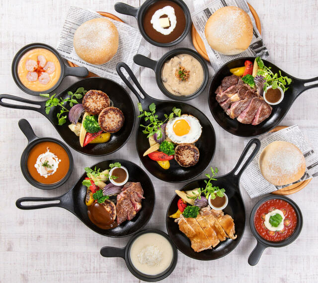 【おかわり！ハンバーグとまぁるいパン グリエ・ミア！】