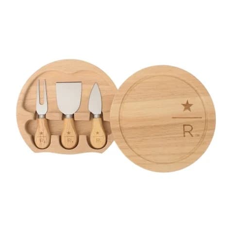 スターバックス リザーブ® ロースタリー 東京『ホリデーグッズコレクション』スターバックス リザーブ チーズカッティングボード&カトラリーセット　￥5,000