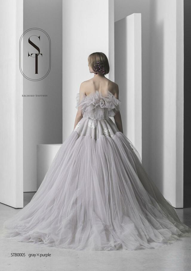 「ST」新作ウェディングドレス　STB0005_Gray×purple
